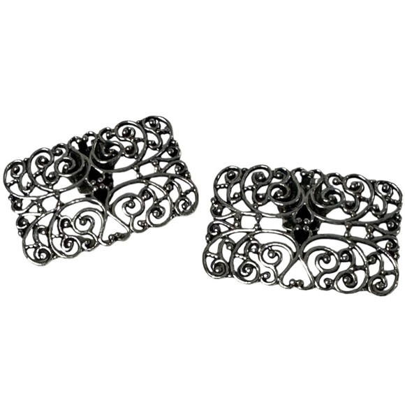 Brighton Silver Swirl Decorative Shoe Clips - Picture 1 of 3